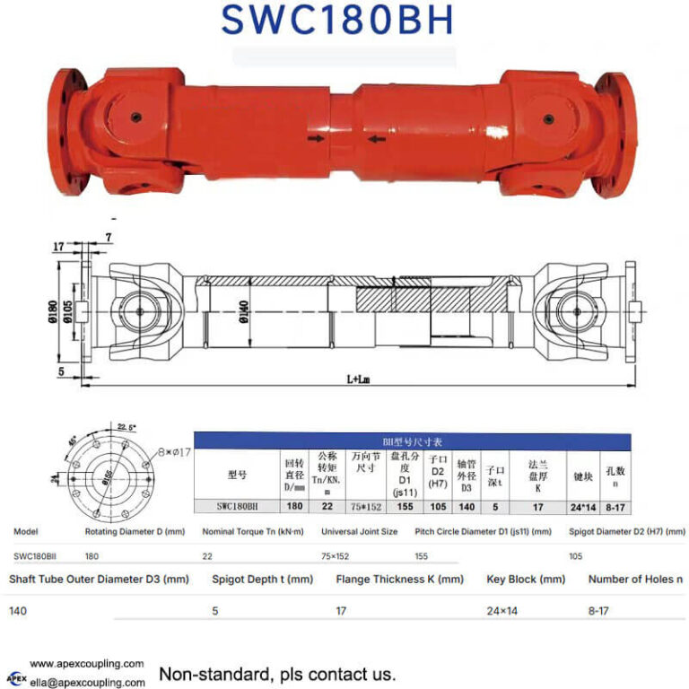 cardan shaft for rolling mills
