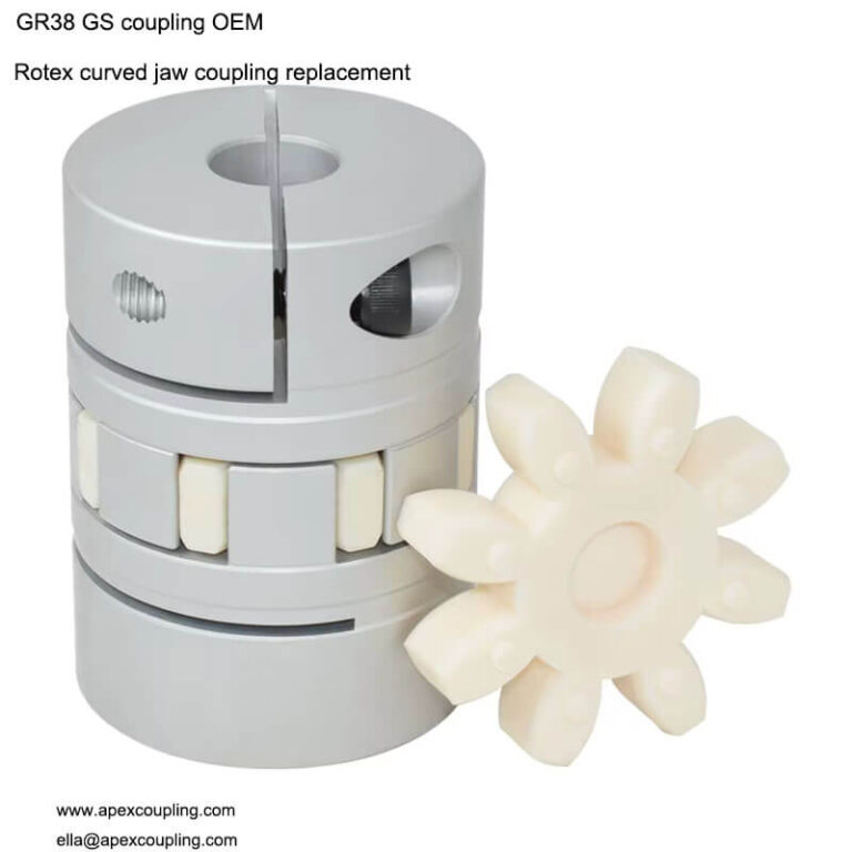 Rotex curved jaw coupling